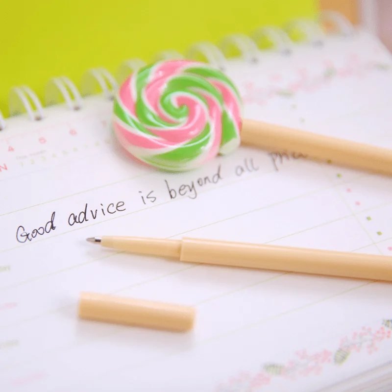 8 Buah Pena Bolpoin Lolipop Gaya Permen Kreatif Hadiah Lucu Siswa Perlengkapan Alat Tulis Pena Penandatanganan Kantor Sekolah