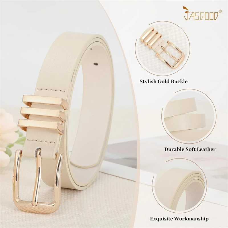 Women's Belt Fashion Pin Buckle Thin Belt Genuine Luxury Soft Belt Women With Cargo Pants Jeans Windproof Belt PU Leather Belt