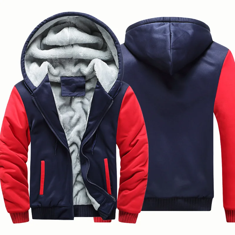 Men Plus Size Casual Simple Color-coded Long Sleeve Hooded Sweatshirts Carigans Winter American New Fashion Male Hoodies Tops