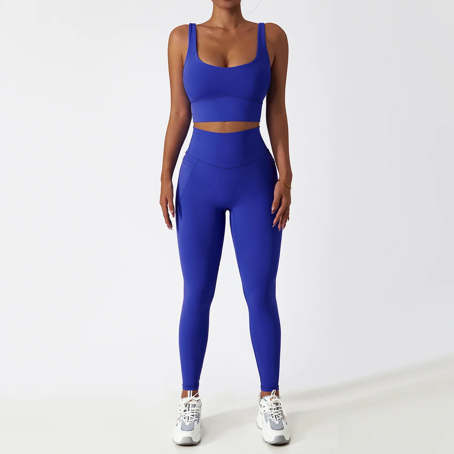 Chándal sin costuras de 2 piezas para mujer, conjunto de Yoga, ropa deportiva de entrenamiento, ropa de gimnasio, ropa atlética, sujetador de