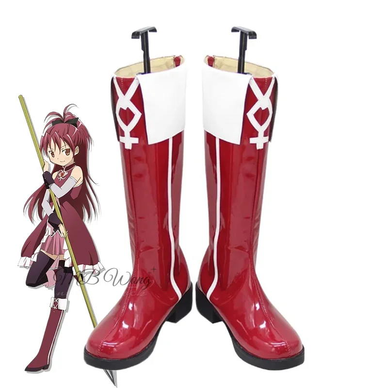 Puella Magi Madoka Magica Quartet Kyoko Sakura Anime Cosplay High Heels Shoes Boots Halloween Carnival Party Custom Made