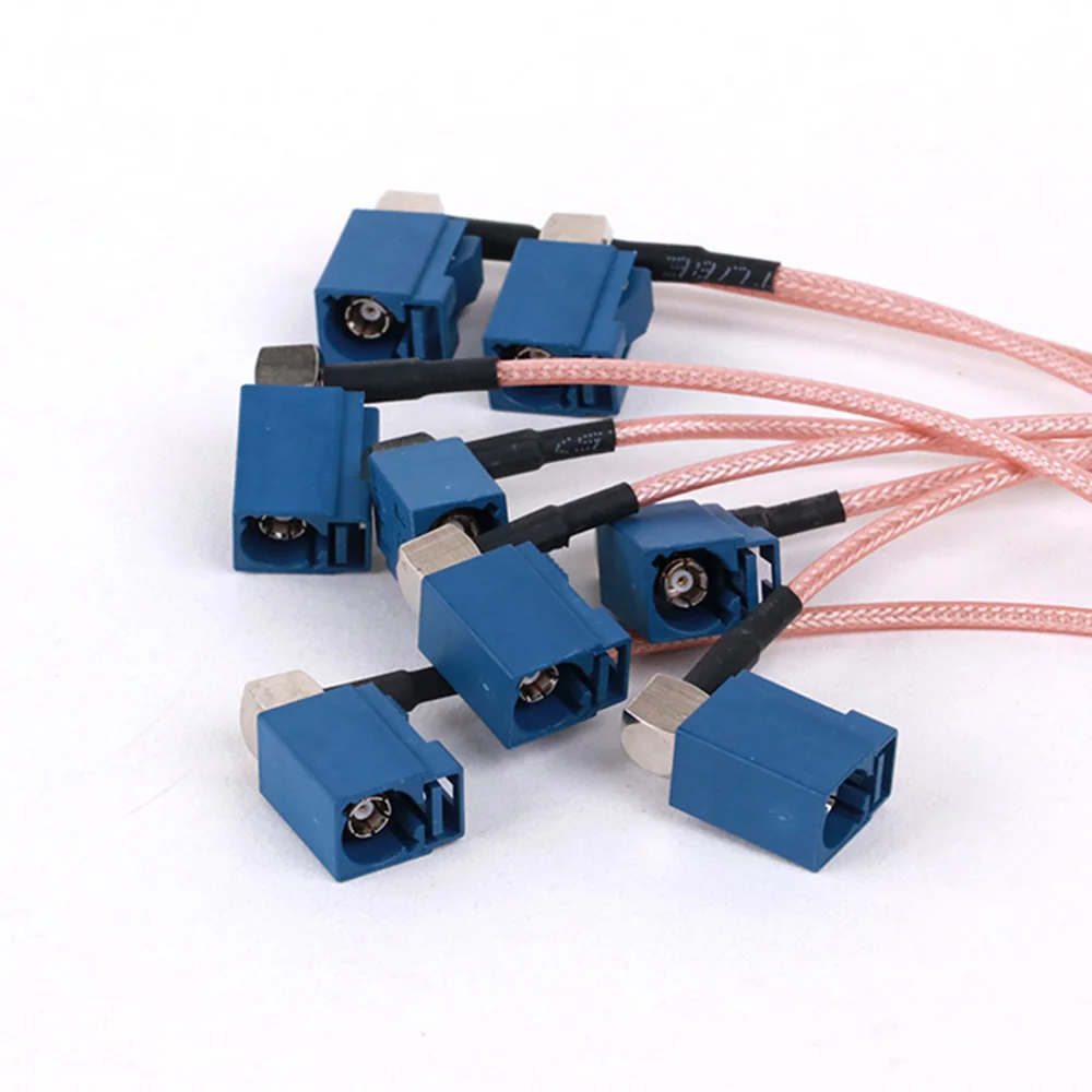 1PC Blue Fakra C Male to SMA Male Right Angle Plug RF Coaxial RG316 Pigtail Car Navigation GPS Antenna Adapter Extension Cable image 4