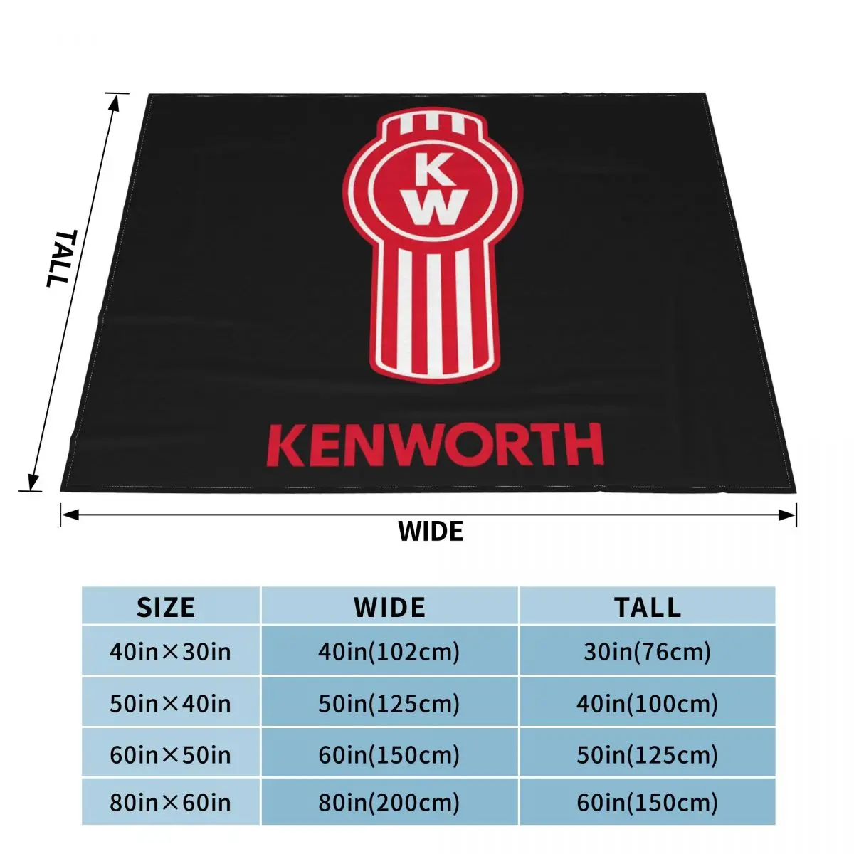 ケンワース-家庭用の通気性のある軽量スローブランケット、有名なトラックブランド、フリース、オールシーズン、薄くて豪華なキルト