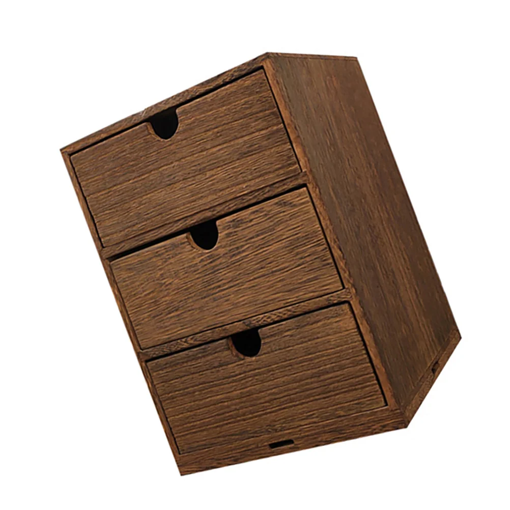 Wooden Storage Box Drawer Shelf Multi-layer Organizer Desk Drawers Dressing Table Retro Box??????? Filing cabinets