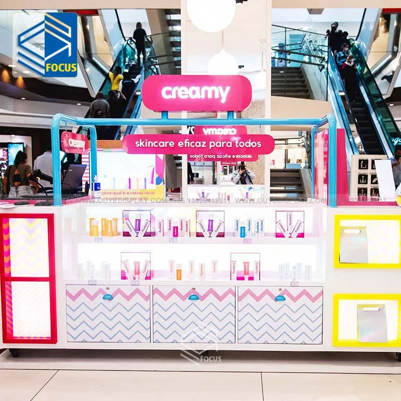 custom.Mall Kiosk Cabinets Counter Retail Showcase Candy Cart With Wheels Mall
