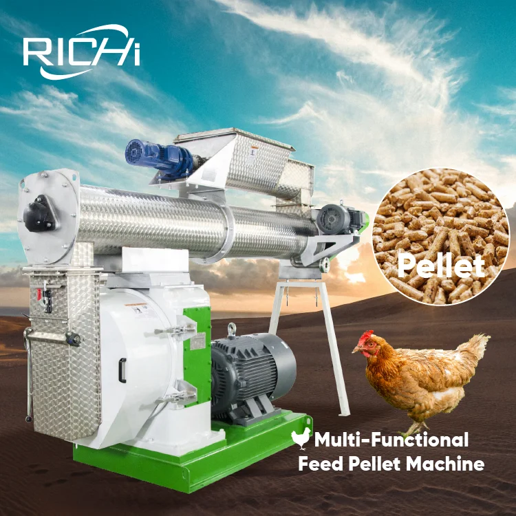 Máquina de Pellets de Maíz para Alimentación Animal ATV&UTVRICHI - Máquina Multifuncional de 5-7t/h para Producción de Pellets de Alimento para Pollos de Engorde y Gallinas