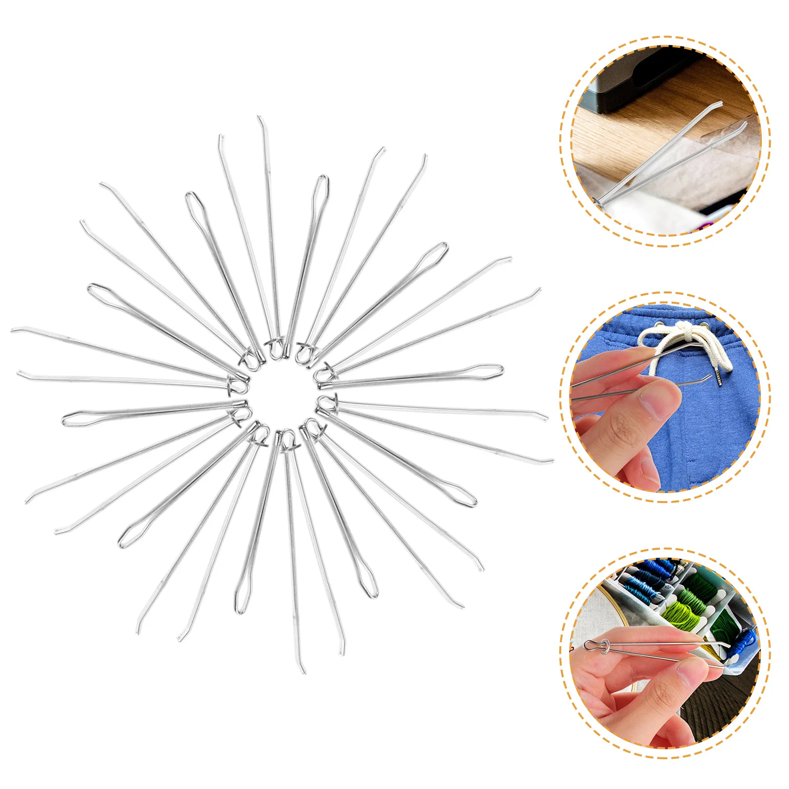 

Rope Threader Stainless Steel Heavy Duty Threading Tool For Drawstring Replacement Sewing Craft Diy Cord Clip Handicraft