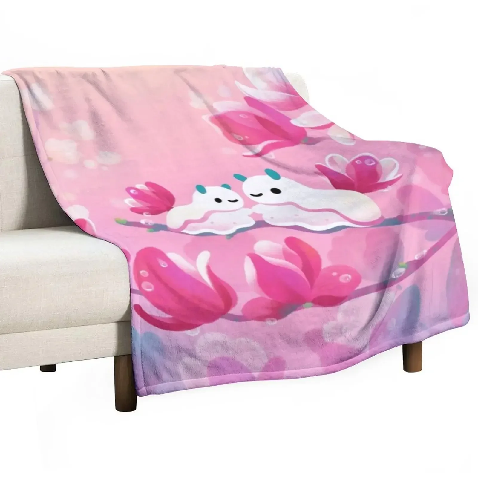 Magnolia sea slug Throw Blanket Cute sofa bed Polar Kid'S Blankets