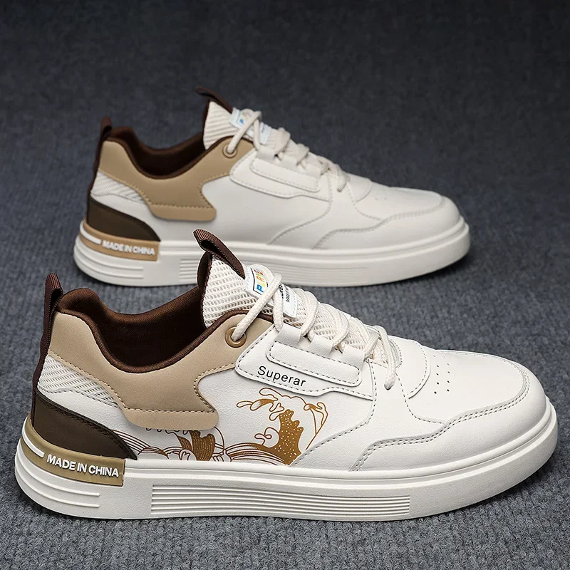 

New 2023 Top Men's Casual Sneakers Skateboarding Shoes Men's Leather Sneakers Black White Outdoor Sneakers Casual Shoe Size 39-4