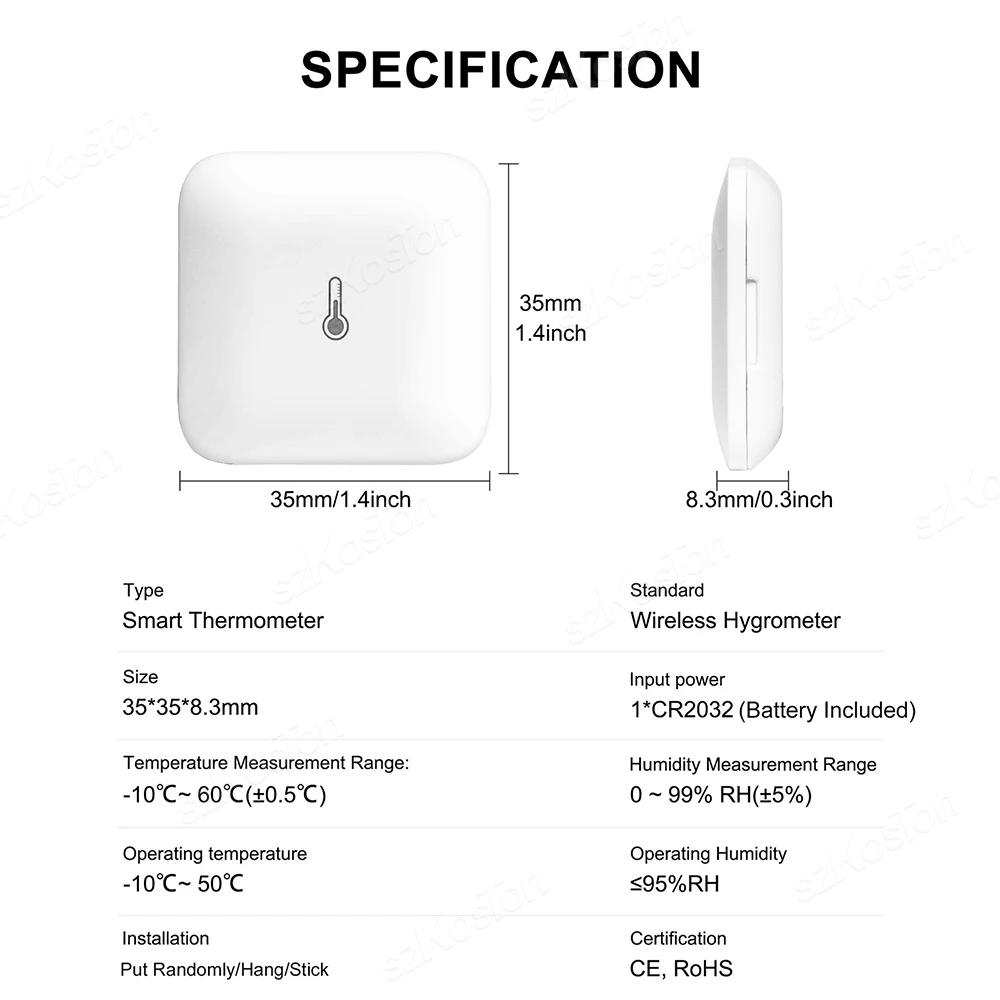 EWeLink APP สมาร์ท ZigBee อุณหภูมิความชื้นเซนเซอร์ Lanyard MINI ในร่มเครื่องวัดอุณหภูมิสําหรับ HA MQTT Alexa Google