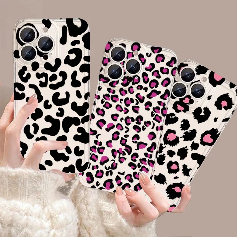 Leopardenmuster-Handyhülle für Infinix Tecno Spark 30C 20C 10C 10 20 Pro GT 20 Pro Camon 20 30 40 Pro Pova 2 3 4 5 6 Klare Abdeckung