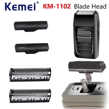 Kemei Km-1102 클리퍼 전기 면도기 부품 용 1Set 클리퍼 블레이드 교체 가능하고 내구성이 뛰어난 스테인레스 스틸 소재