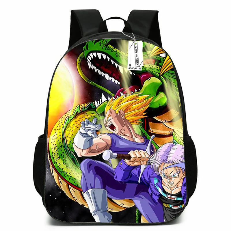 2024 New Anime Figure Dragon Ball Z Backpack Cartoon Super Saiyan Goku Student Bag Figure Teenagers Boys Toy Gifts Lunch Box Bag