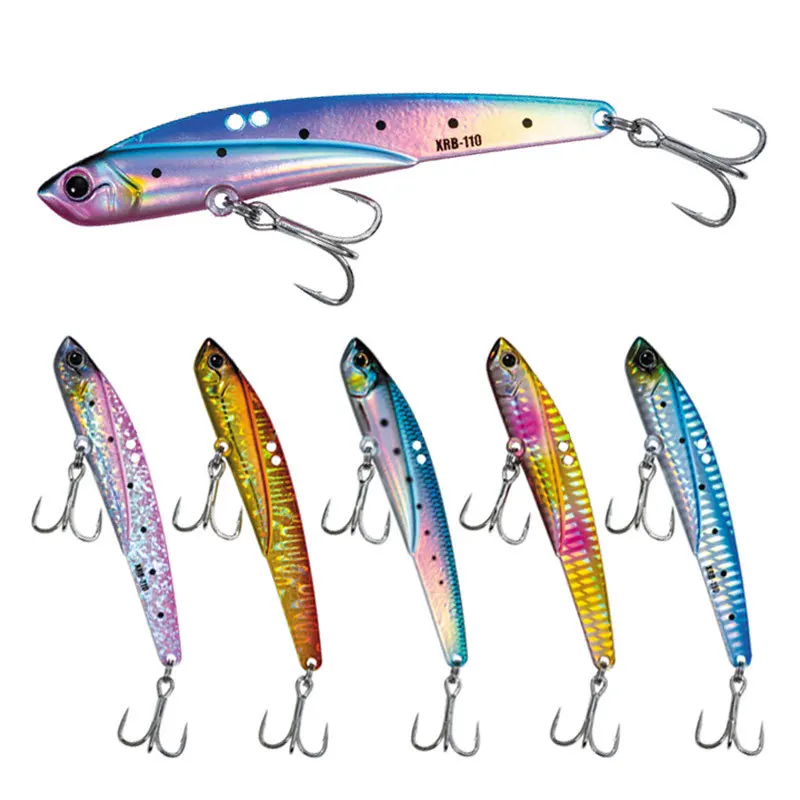 45g 11cm Sinkender Metall-Jig mit Vibrationsrassel, Weitwurf-VIB-Köder, Kunstköder zum Angeln, Wobbler für Barsch und Swimbait