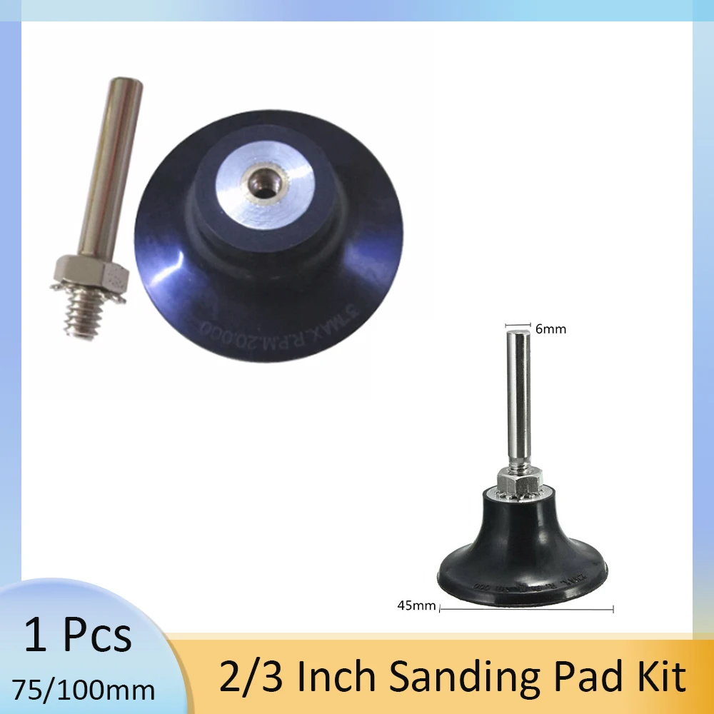 1 Pcs Black 2/3 Inch Spiral Pallet Roll Lock Sanding Disc Sanding Pad Holder Abrasive Tools M6 Thread Accessories Hook Loop