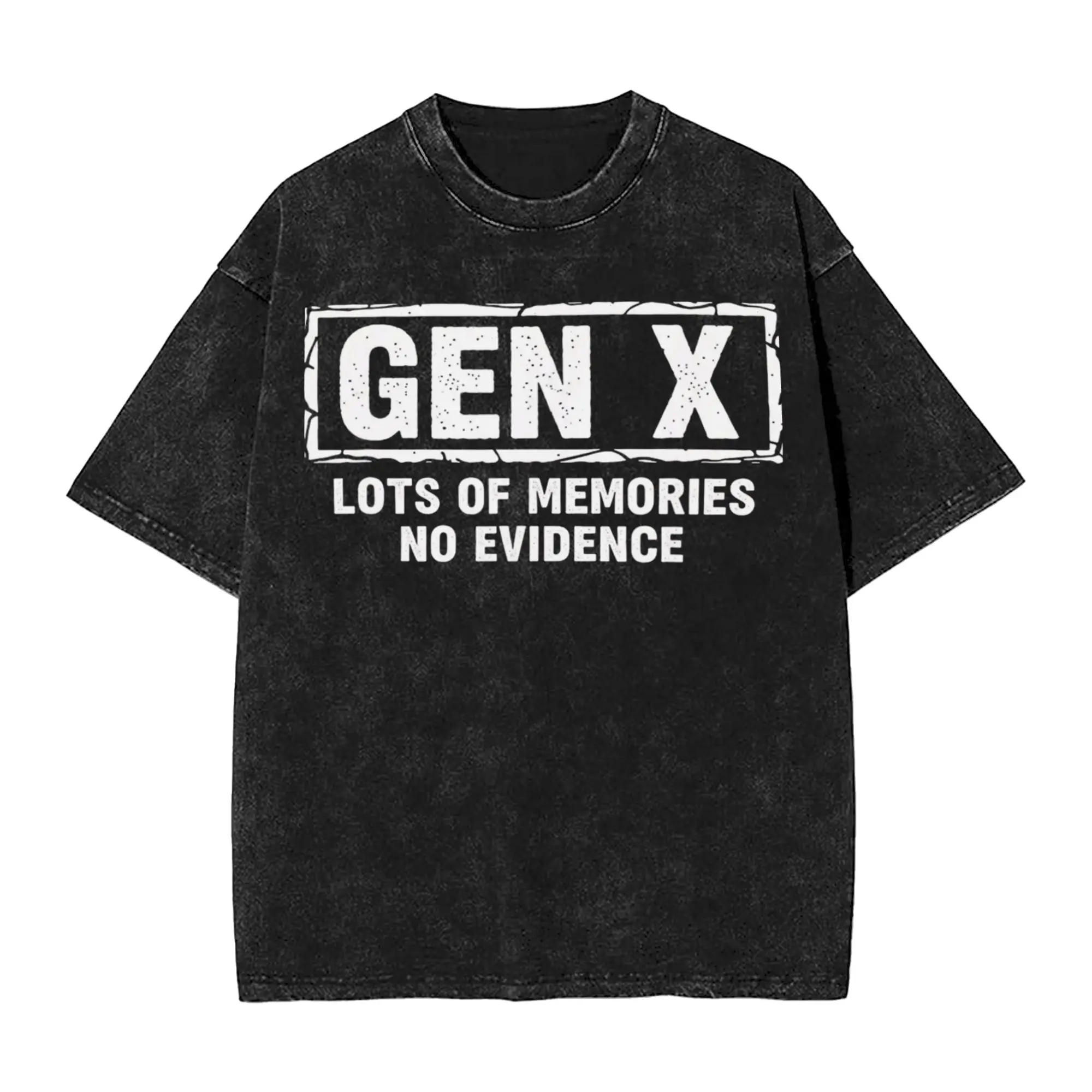 Summer Gen X Lots of Memories No Evidence Funny Gen X Nostalgia  Washed Shirt Apparel Harajuku T-Shirt  Men Women Tees