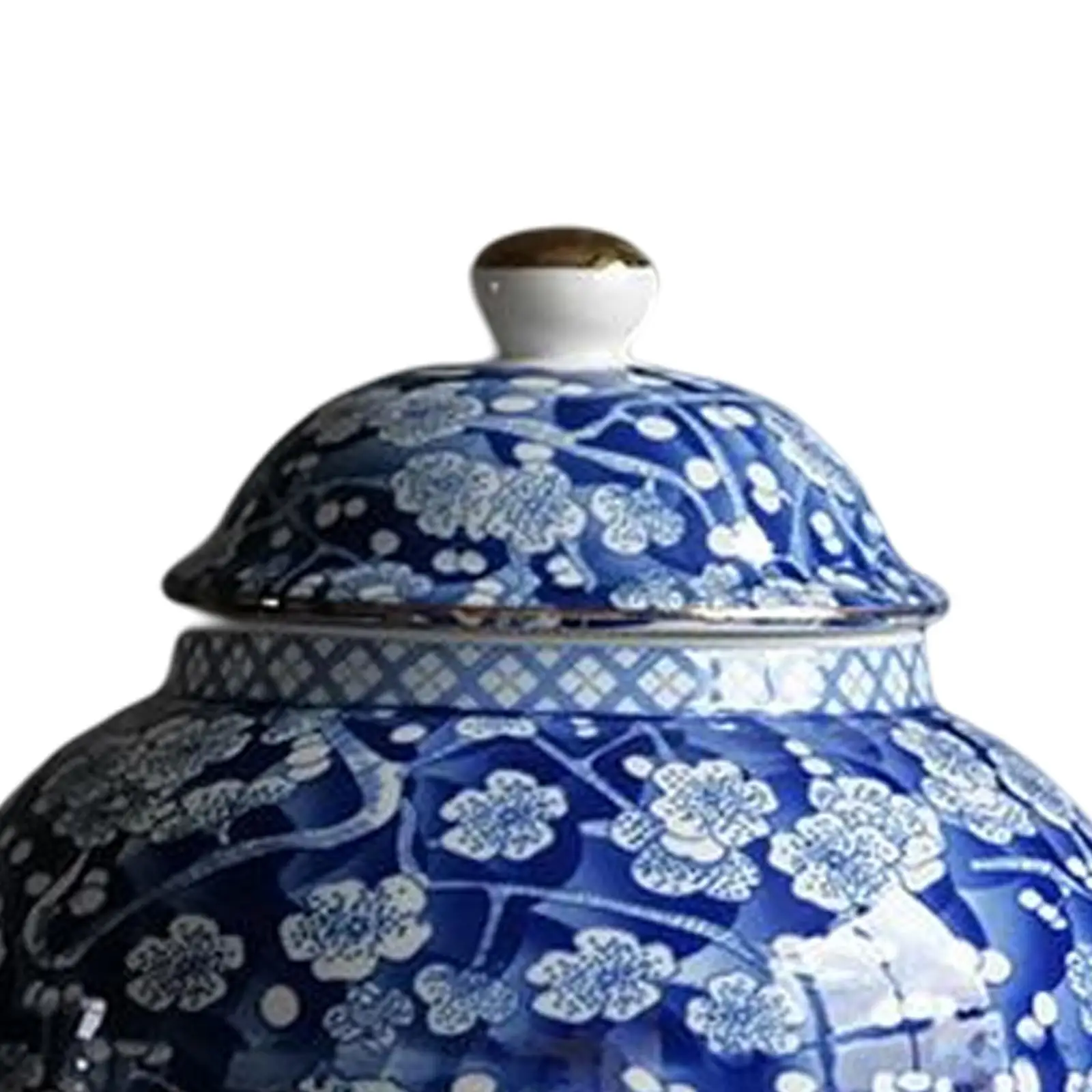 Ancient Chinese Style Creative Porcelain Ginger Jar Oriental 1300ml Storage Jar for Home Decoration Kitchen Gift Cafe