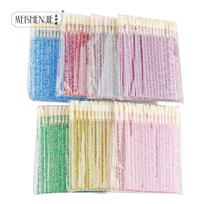 5/50 Pcs Crystal Lip Brush Applicators Micro Lipbrushes Cleaner For Eyelash Extension Mascara Applicator Makeup Tool