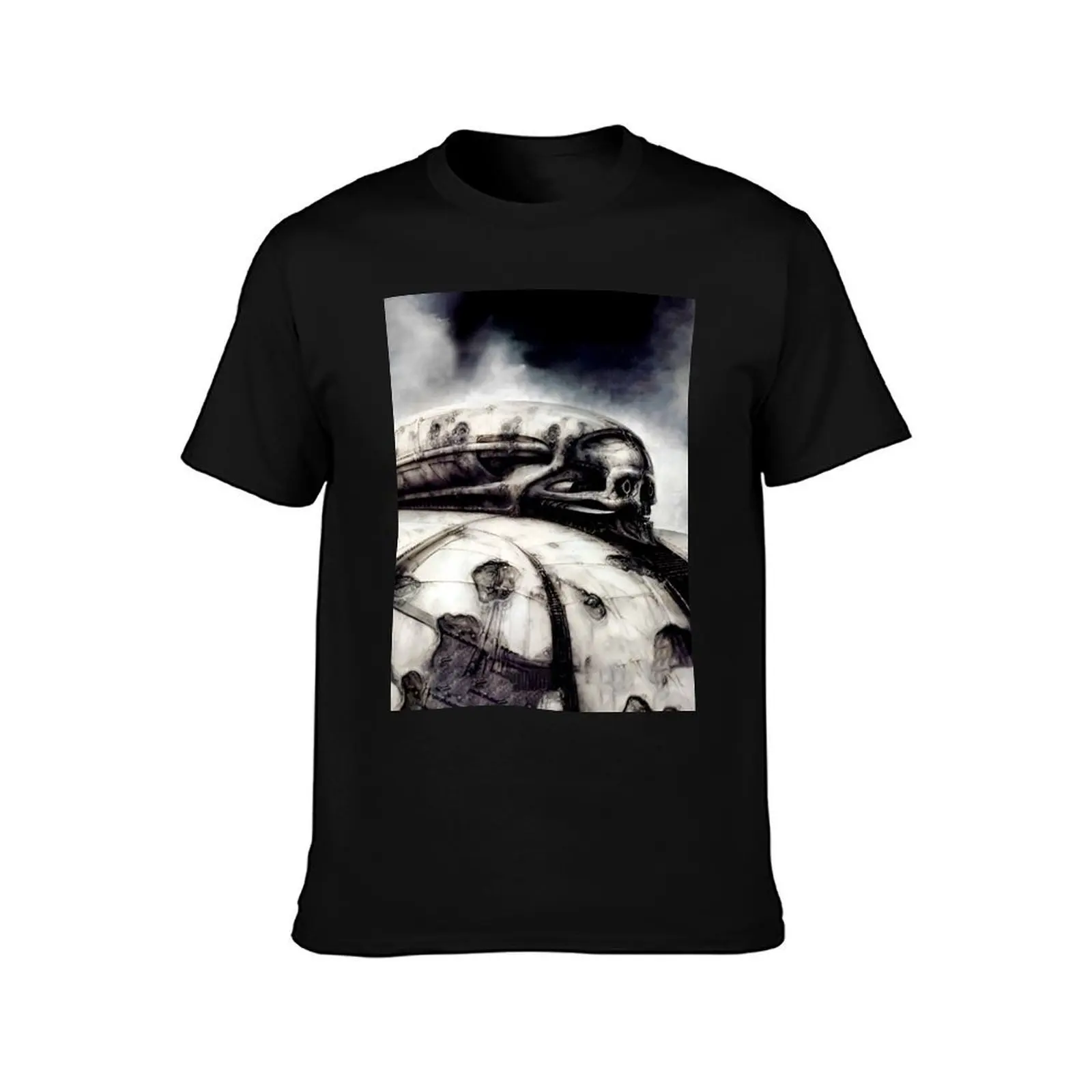 HR Giger Steampunk Skull T-Shirt Minimalist Graphic Tee Shirt T-Shirt