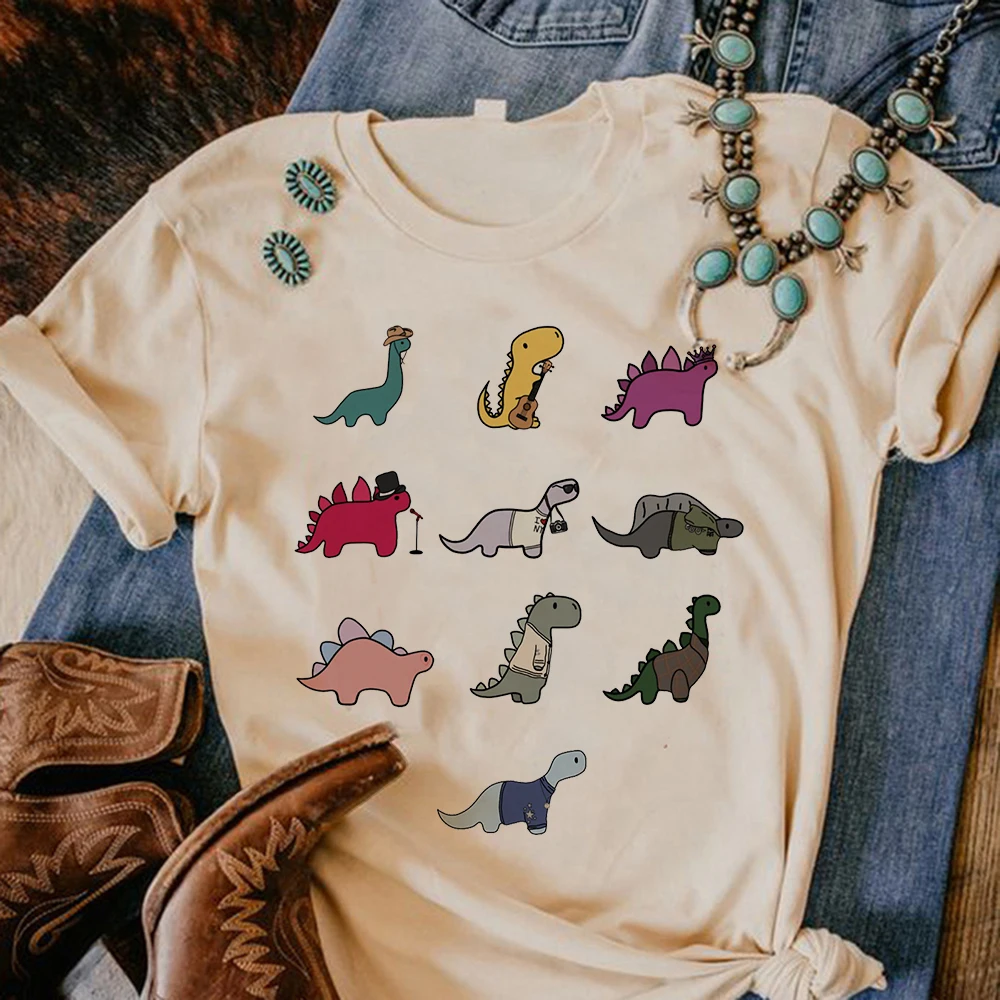 

Dinosaur tshirt women Y2K t-shirts female comic Japanese clothes