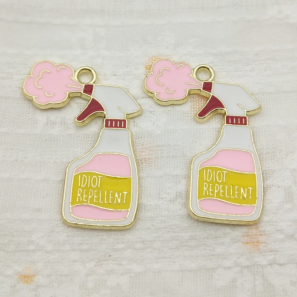 10pcs Water Bottle Charm for Jewelry Making Diy Accessories Enamel Necklace Earring Pendant Keychain Charms Metal Gold Plated