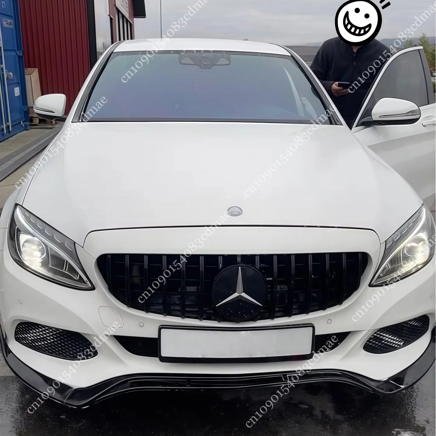 المصد الأمامي الشفاه طقم الجسم سبويلر الخائن لمرسيدس C الفئة W205 S205 C180 C200 C220 C250 C300 2015-2018 أسود لامع ABS