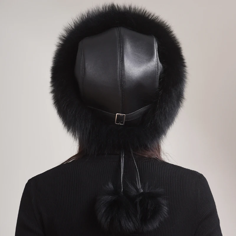 Fashion New Style Luxury Winter Russian Natural Real Fox Fur Hat 2024 Women Warm Good Quality 100% Genuine Real Fox Fur Cap