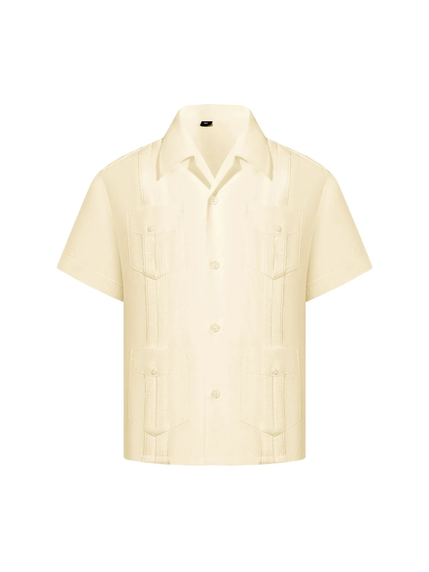 Summer Embroidery Short Sleeve Lapel Boy Shirt Cuban Guayabera T-Shirt with 4 Pockets Safari Wear Casual Child Cardigan S-XL