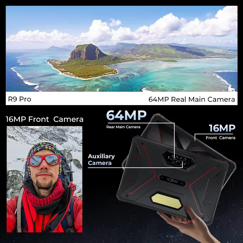 HOTWAV  Rugged Tablets R9 Pro 20GB(6+14) 256GB 20080mAh 20W 11" FHD+ Pad Camping Light Android 14