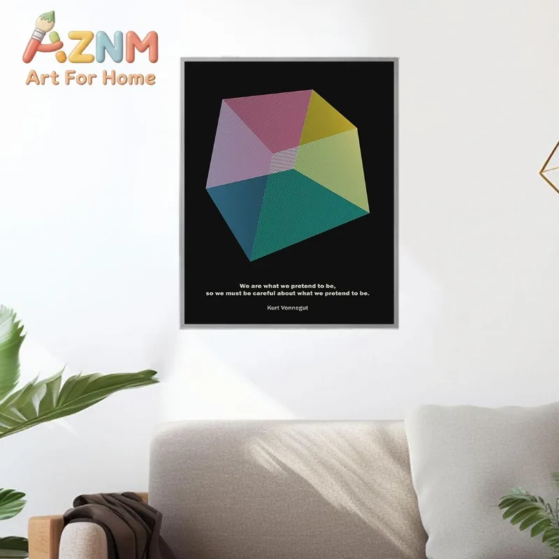 Stoic Philosophy Canvas Wall Art Minimalist Geometric Inspirational Quote Poster Abstract Colorful Stoicism Poetry Decor Gift