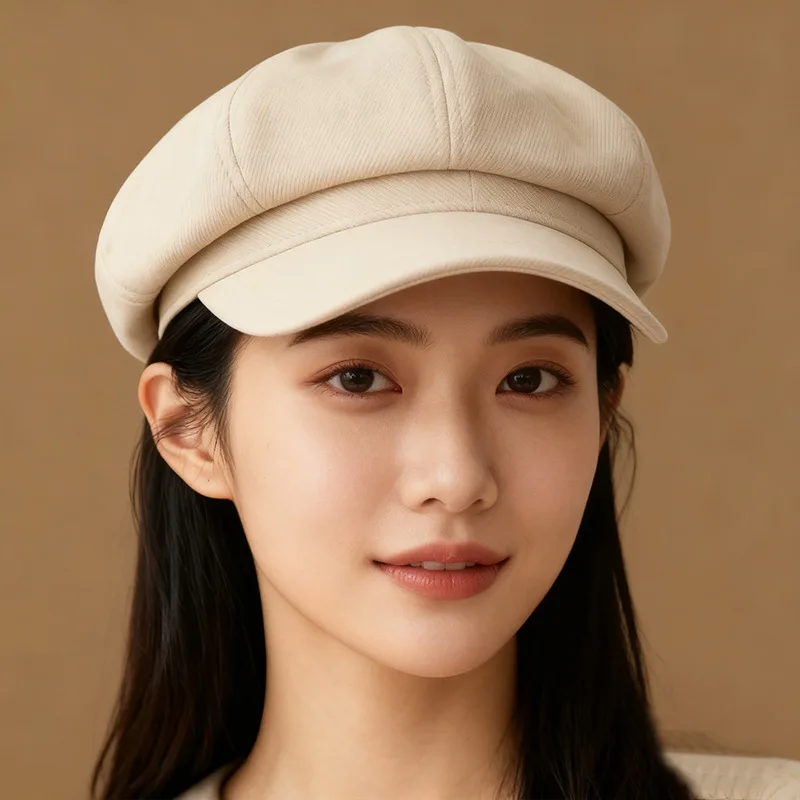 

Autumn/Winter New Wool Beret: Octagonal Painter Hat, Flattering Duckbill Style