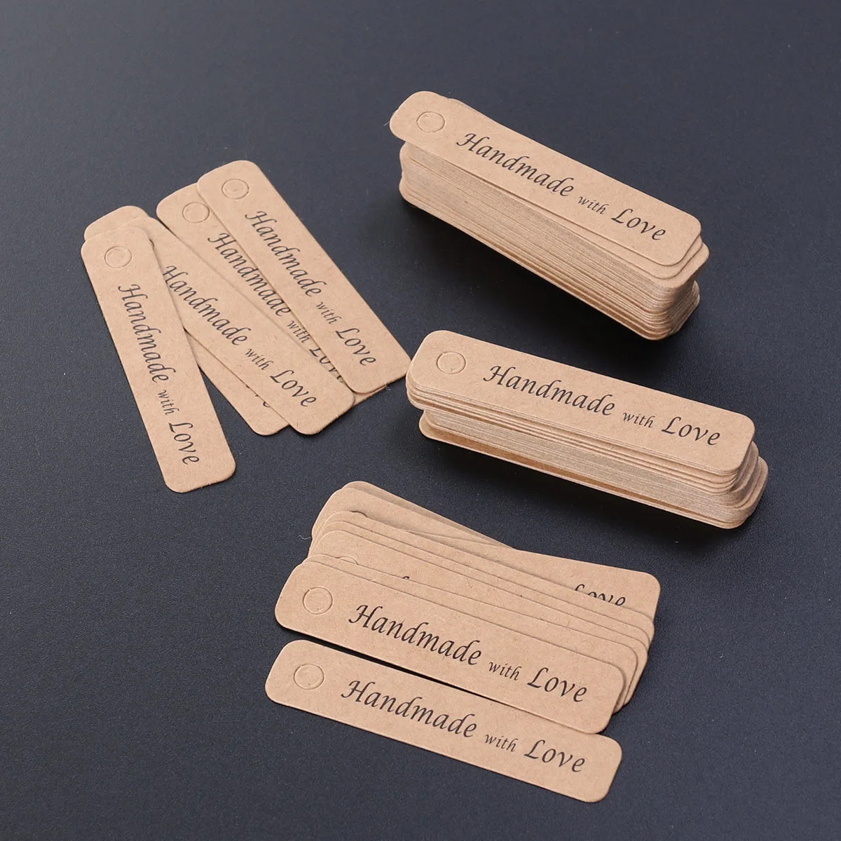 

100pcs Kraft Paper Tags With Strings For Gift Favors Wedding Baking Packaging Craft Hanging Labels Office Paper Products