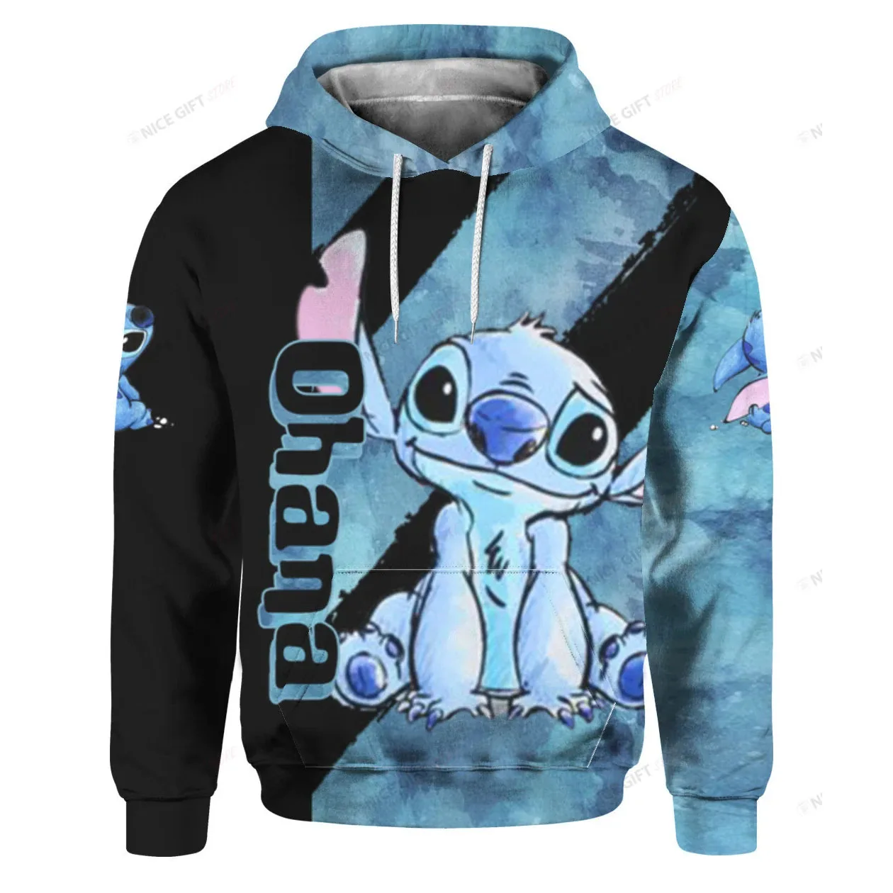 Cartoon Anime Men Zip Up Hoodie Stitch Ohana Casual Cool Women Oversized Sweatshirt Spring Autumn Children Clothing Coat