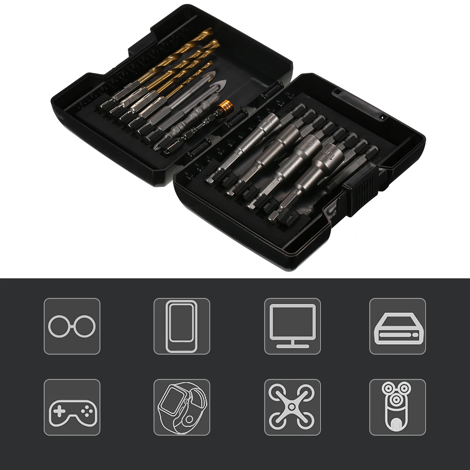 Drill Bit Set Screwdriver Bit Set Impact Driver Bit Set for Wood, Metal, Steel and Security Screwdriver Bits with Case