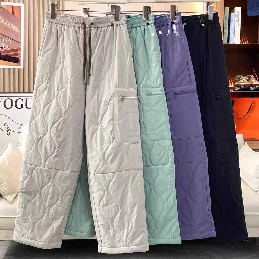 

Loose Fit Cotton Trousers for Couples Autumn Winter Outdoor Water Resistant Warm Straight Leg Casual Pants Faionable Urban ...