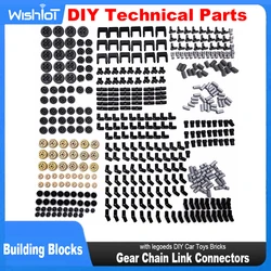 450pcs Gear Chain Link Connectors Bricks Sets DIY Technical Parts Compatible with legoeds Car Toys Robot Building Blocks Bricks