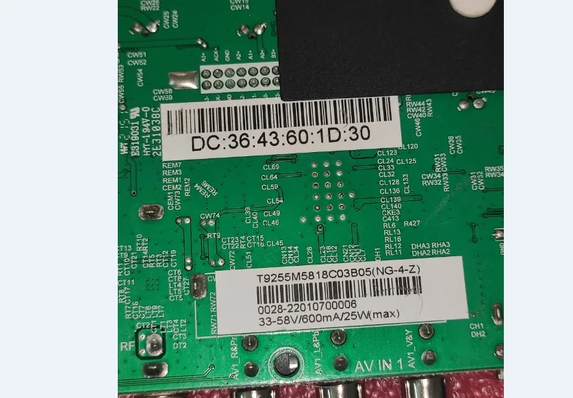 ¡Envío gratis! ZP.T9255.818R00 T9255M5818C03B05 placa base de TV de red WiFi tres en uno 512M + 4g 33-58v 600MA