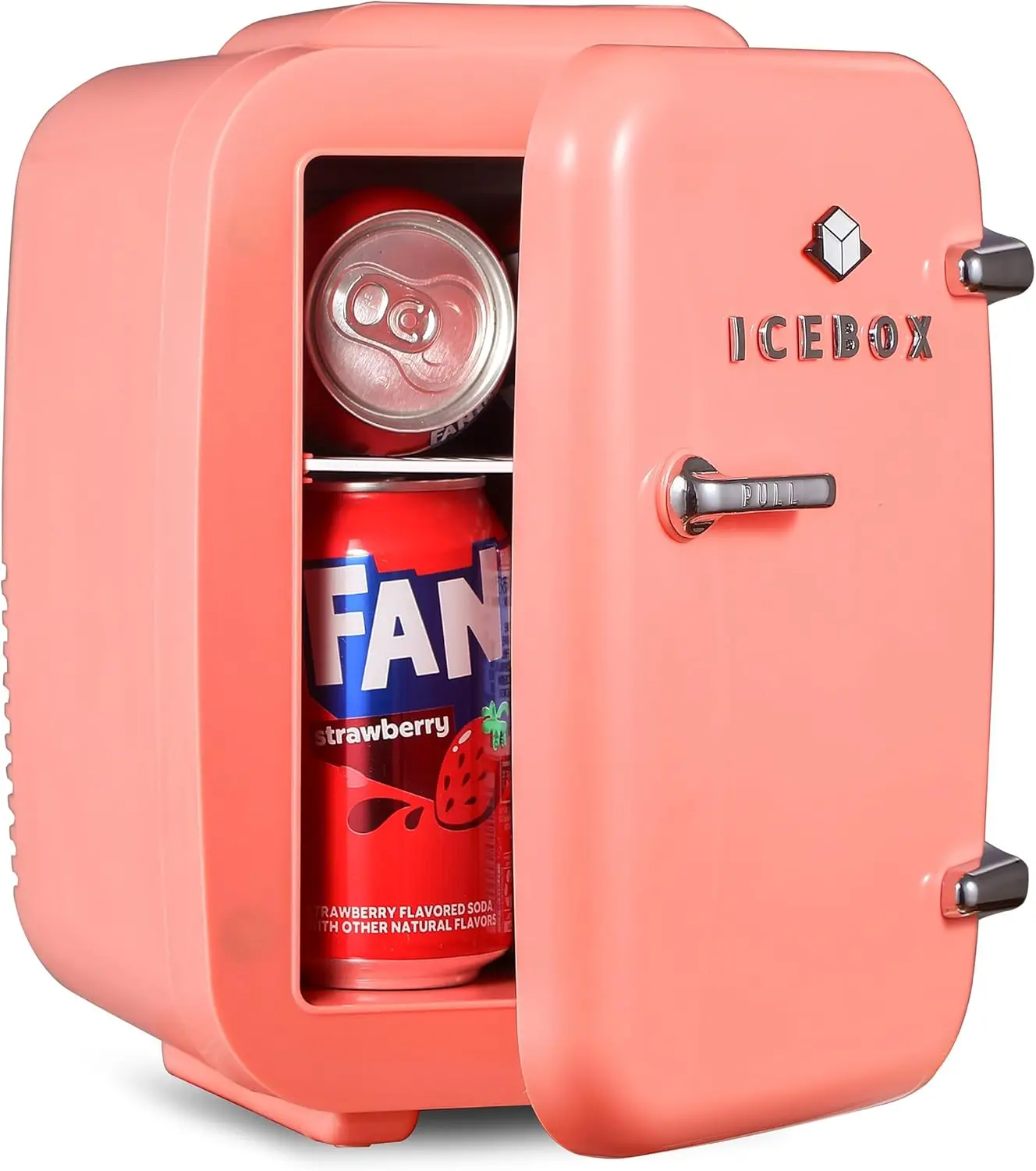 

Mini Fridge for Bedroom, Skincare Refrigerator, Portable Cooler & Warmer, 4L/6-Can, Blush Red