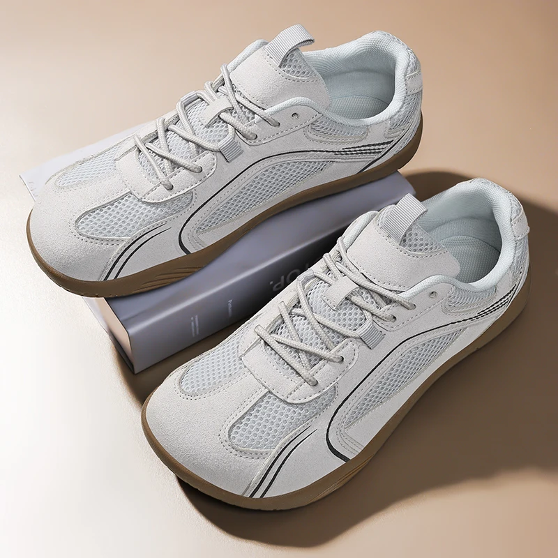 

Унисекс кроссовки с широким носком, летние дышащие сетчатые кроссовки, легкие босоножки для ходьбы, нескользящие повседневные туфли на плоской подошве для мужчин