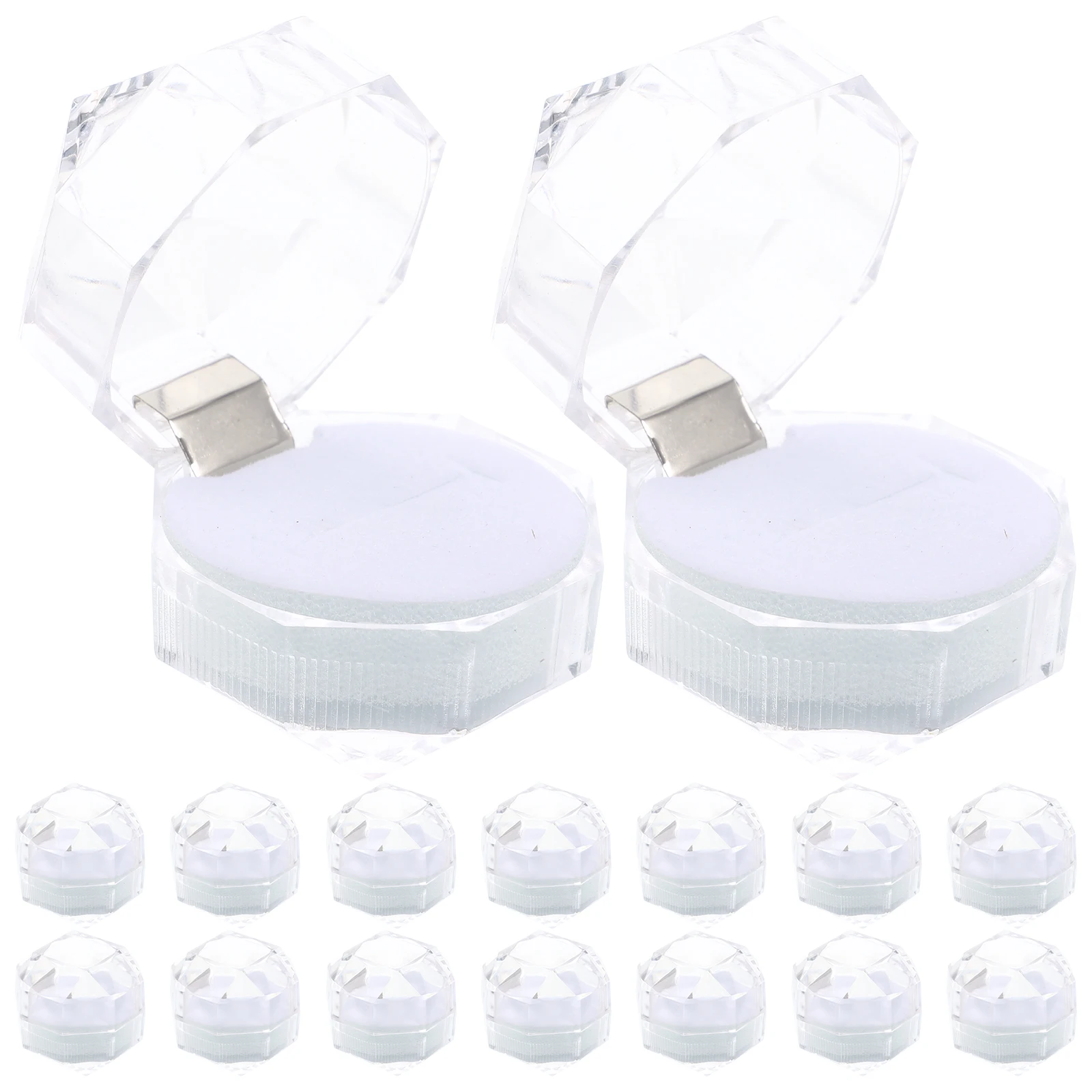 

20 шт., коробка для колец, прозрачный портативный чехол для свадьбы, помолвки, держатель для хранения ювелирных изделий, подарок для свадебного душа, декор