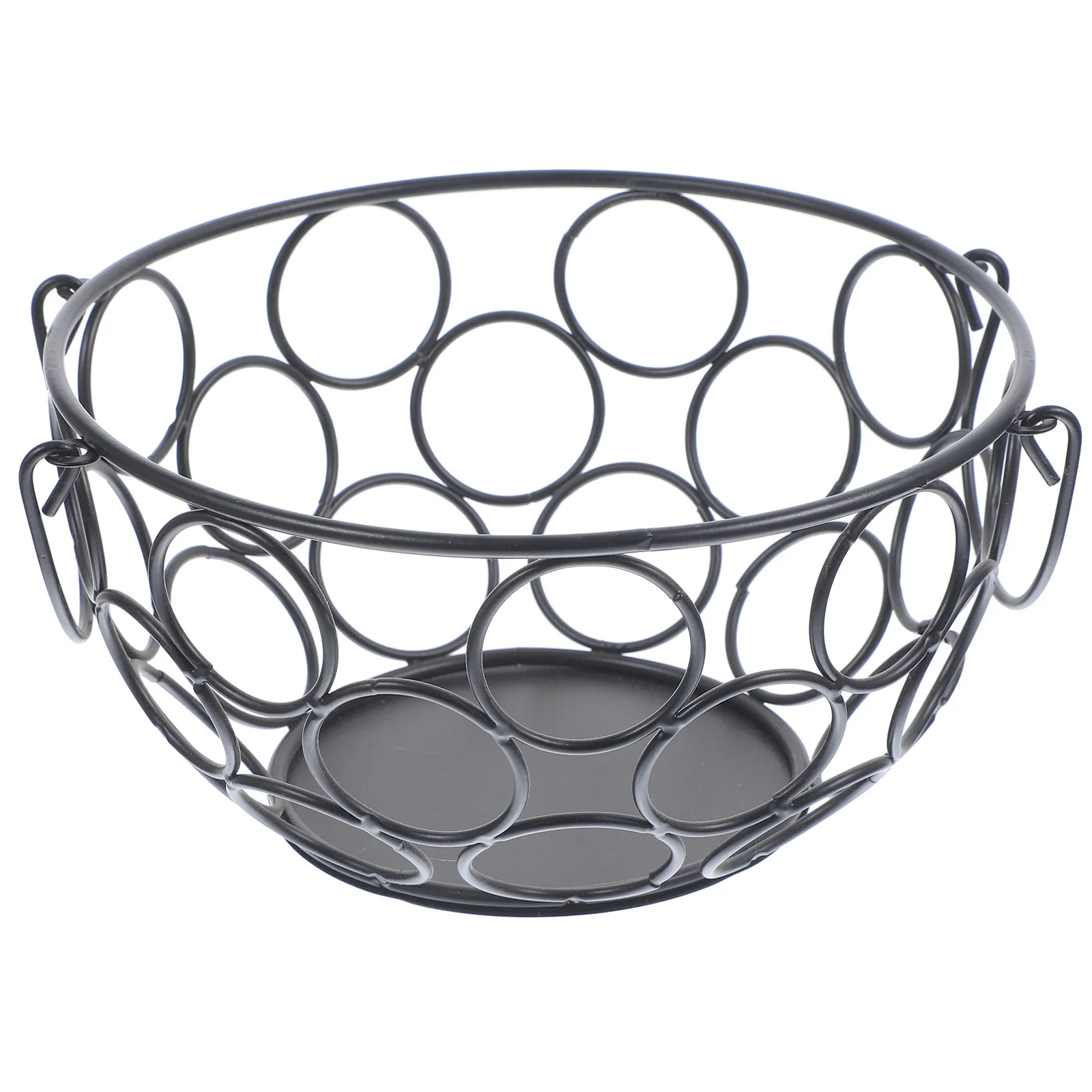 

Iron Kitchen Storage Basket Large Capacity Hollow Design for Fruits Vegetables Eggs Snacks Countertop Organization Decorative
