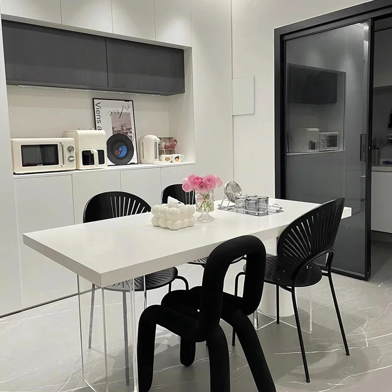 

Italian Acrylic Nordic Coffee Table Modern Simplicity Dining Table Set Design Living Room Moveis Para Cozinha Balcony Furniture
