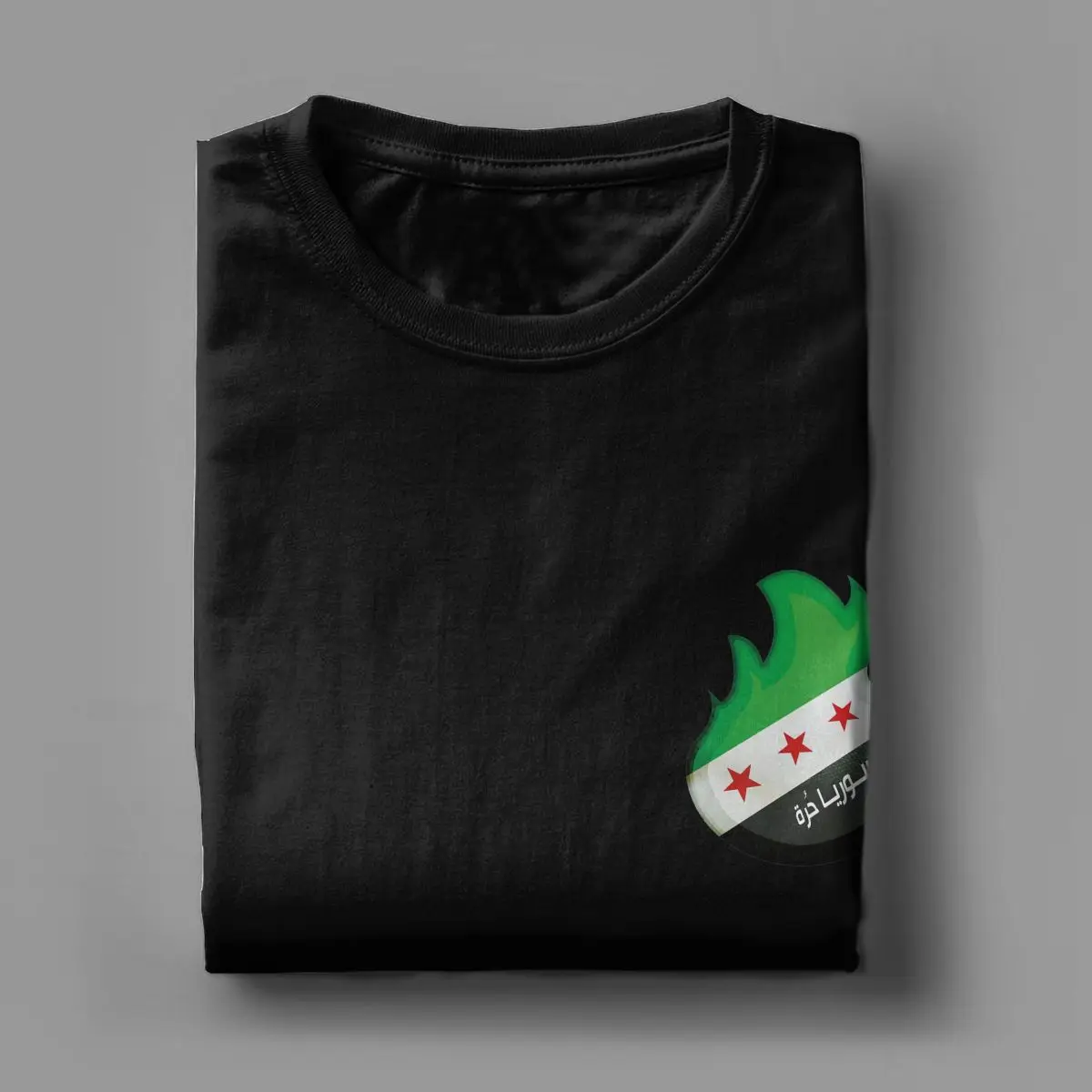 العلم السوري سوريا تي شيرت الرجال القطن الخالص الترفيه تي شيرت الجولة الرقبة تيز قصيرة الأكمام بلايز 4XL 5XL