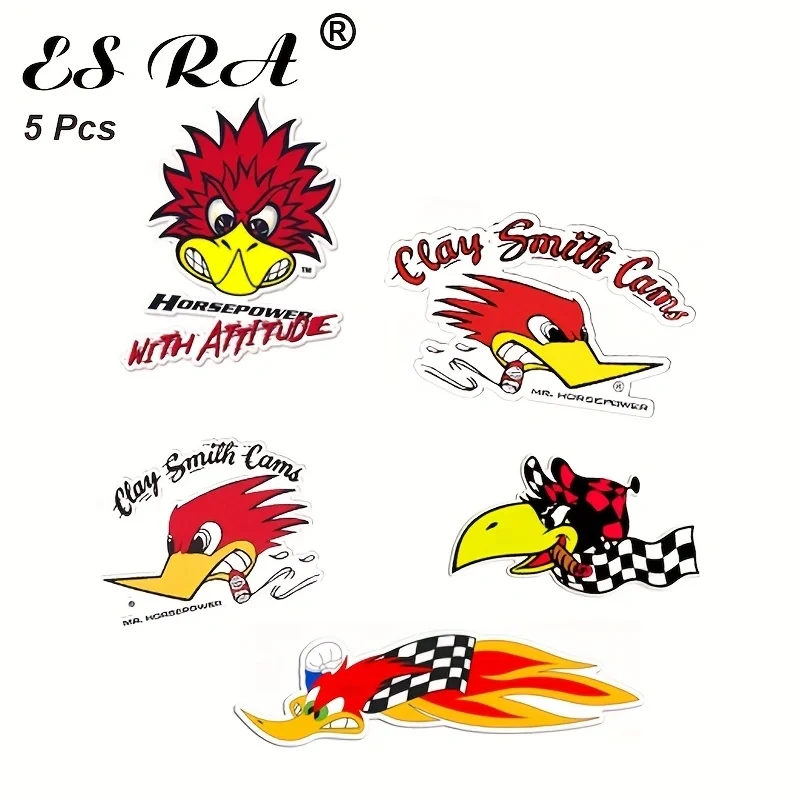 5 Pcs/Set  Motorcycle Stickers Mr Clay Smith Waterproof Vinyl Decals Matt Die Cut for Motor Car Laptop Bottle Decorate