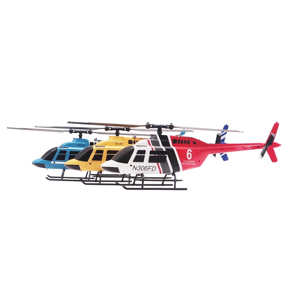 Remote control helicopter four channel single rotor helicopter simulation model toy Bell206 helicopter Bell