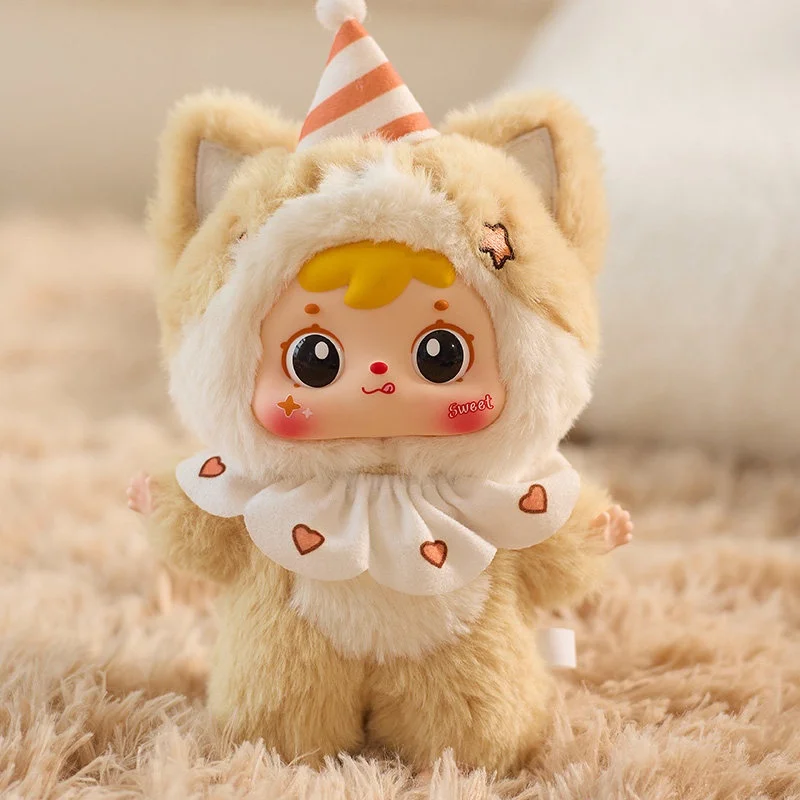 

SanXiaomao Kawaii Cartoon Cat Fluffy Stuffed Animal Plush Doll Bag Charm Blind Box Collectible Trendy Toy Gift for Women