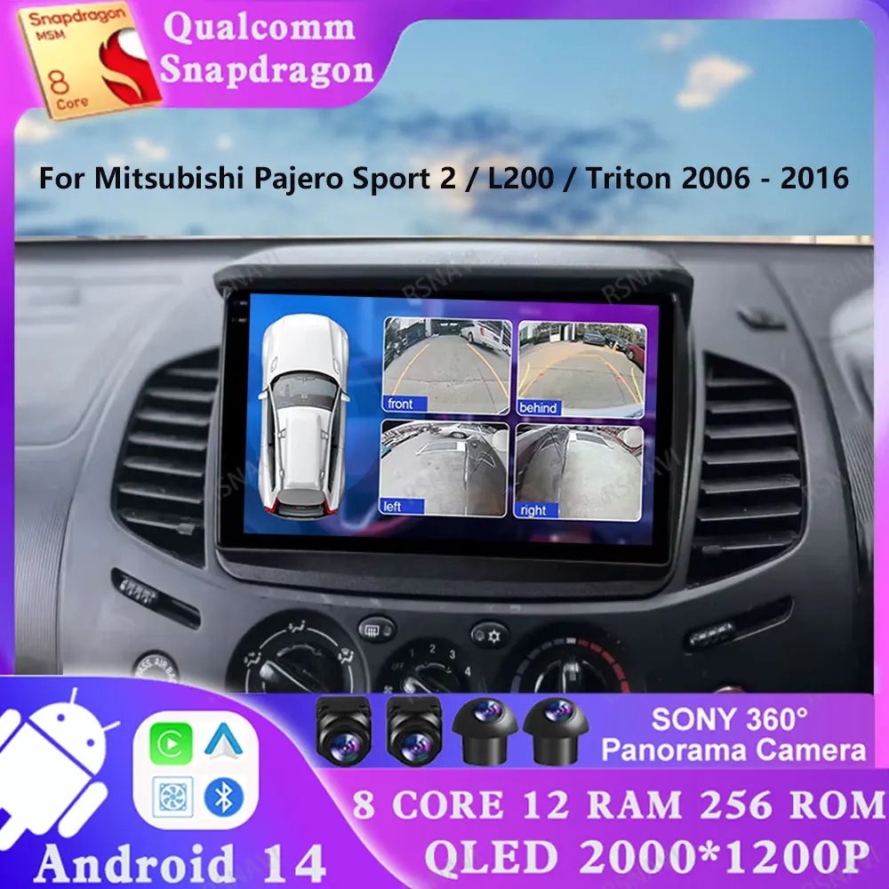 

Android 14 для Mitsubishi Pajero Sport 2 L200 Triton 2006-2016 5G WIFI Viedo Player Мультимедийное головное устройство GPS 4G LTE Навигация