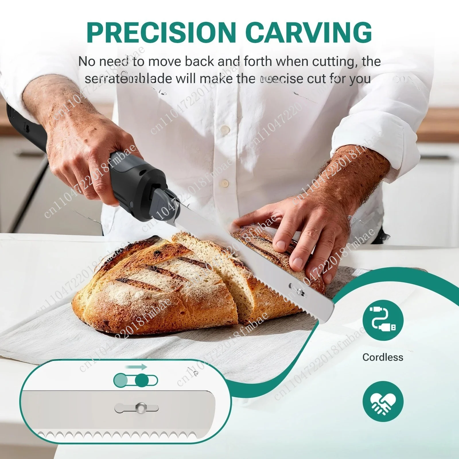 Dual-use electric cutter, rechargeable, outdoor electric bread cutting