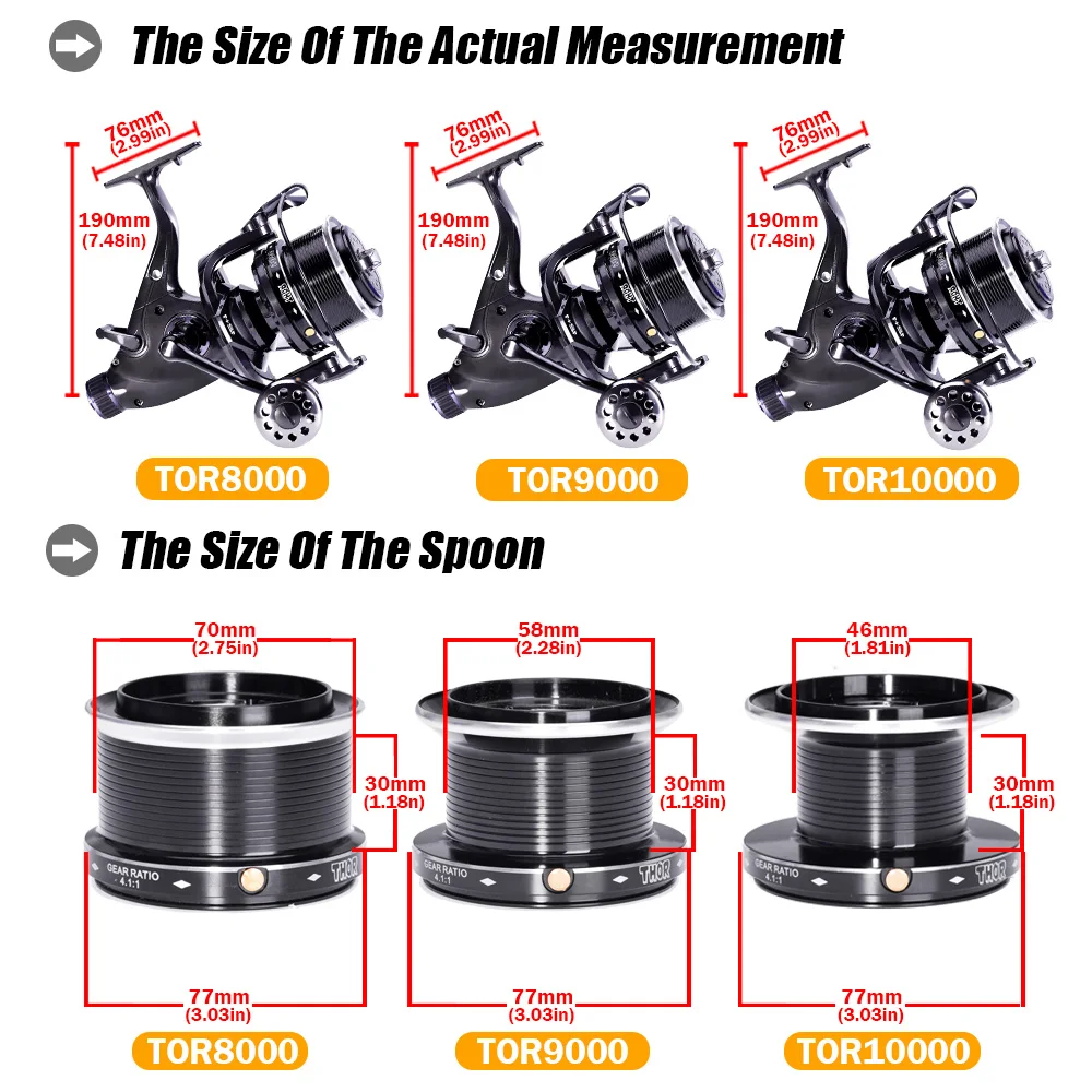 Carrete Spinning Doble Arrastre 27kg – 12+1 rodamientos para Carpa - imagen 5