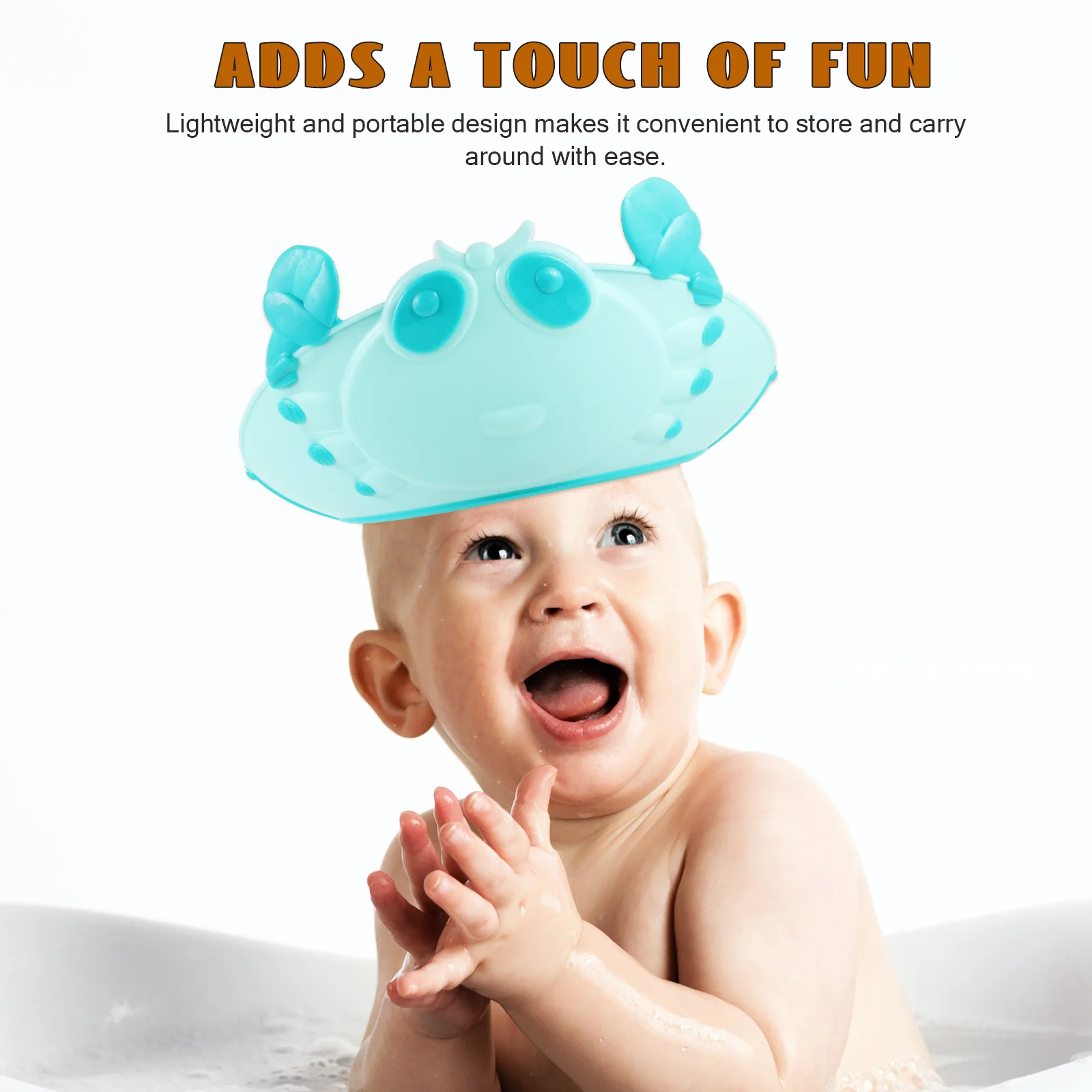 

2Pcs Baby Shower Cap Cartoon Anti-Slip Adjustable PP Material Water-Resistant Toddler Bath Visor Baby Things Shower Cap for Kids